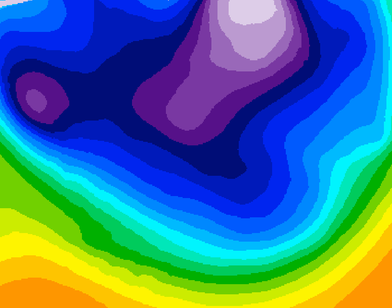 GDPS 500 millibar geopotential height 048 hour forecast chart for Canada based on 2026/02/24 0000Z data