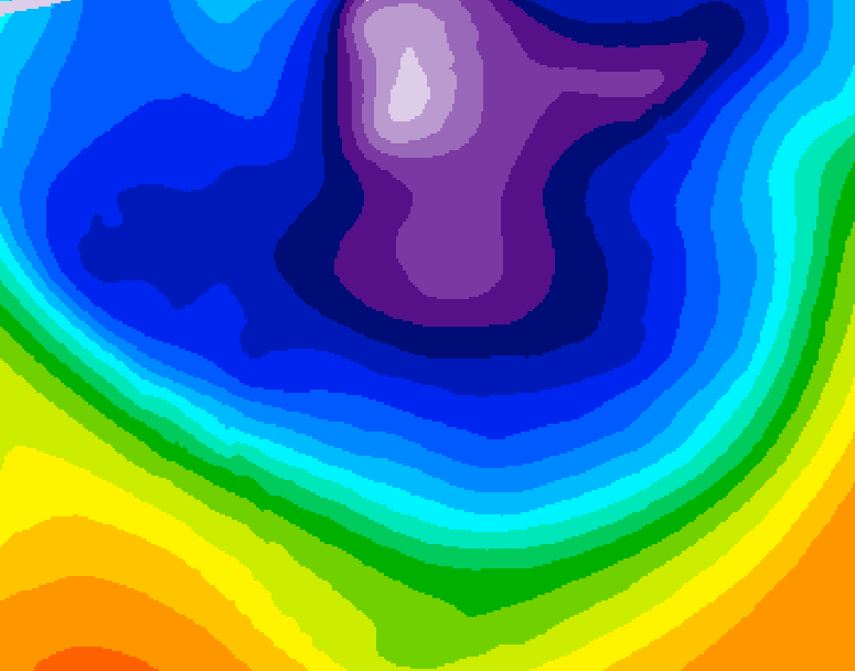 GDPS 500 millibar geopotential height 072 hour forecast chart for Canada based on 2026/02/24 0000Z data