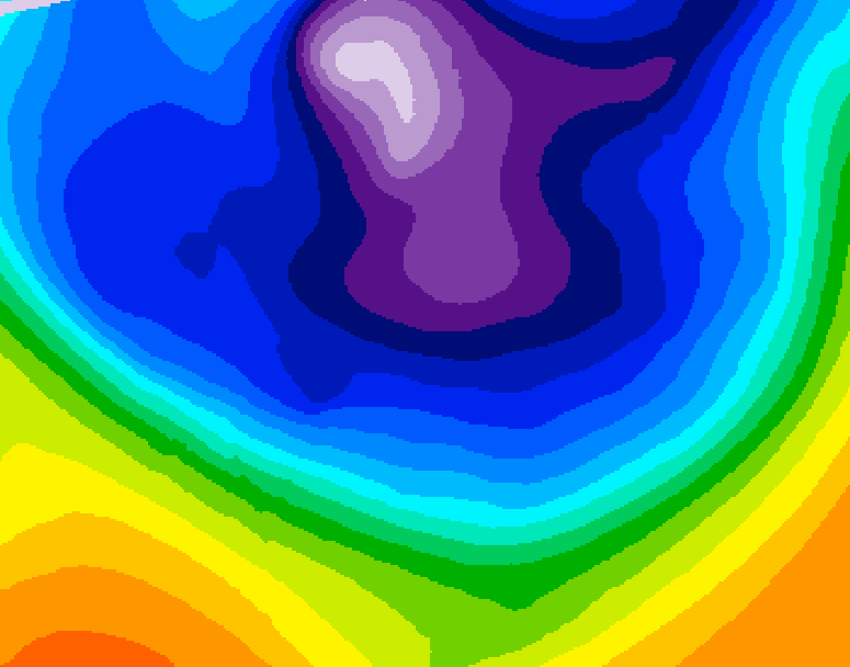 GDPS 500 millibar geopotential height 078 hour forecast chart for Canada based on 2026/02/24 0000Z data