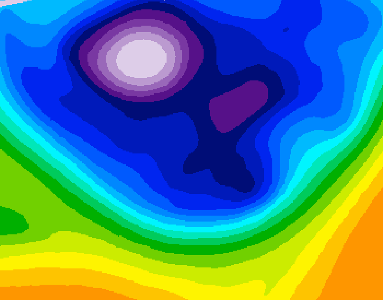 GDPS 500 millibar geopotential height 114 hour forecast chart for Canada based on 2026/02/24 0000Z data