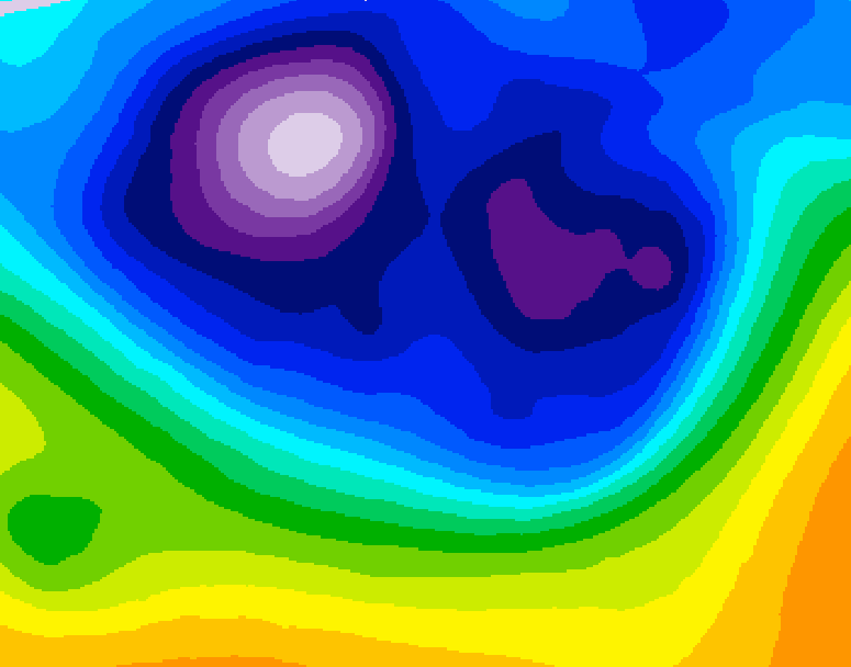 GDPS 500 millibar geopotential height 138 hour forecast chart for Canada based on 2026/02/24 0000Z data