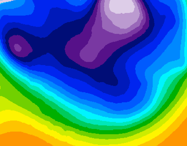 GDPS 500 millibar geopotential height 036 hour forecast chart for Canada based on 2026/02/24 1200Z data