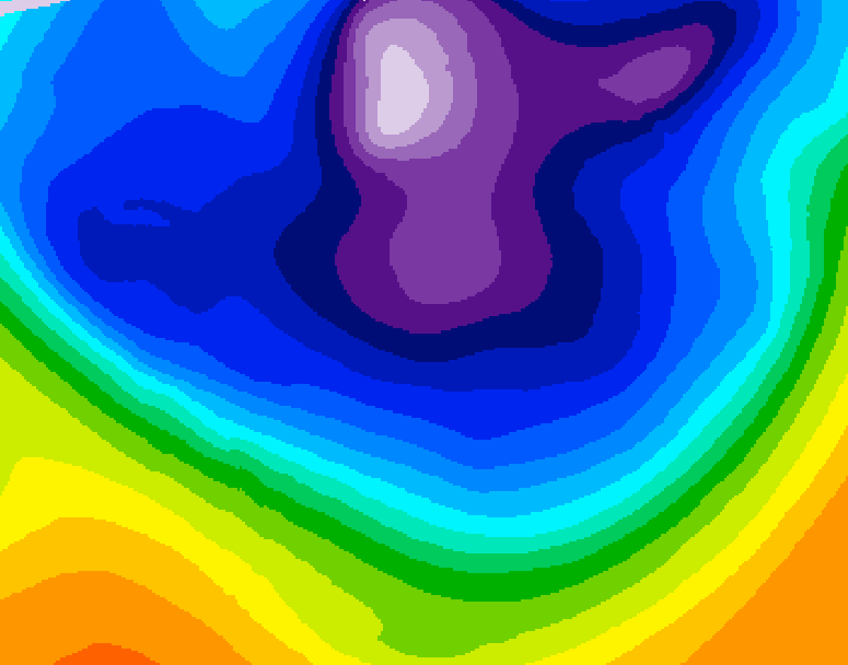 GDPS 500 millibar geopotential height 060 hour forecast chart for Canada based on 2026/02/24 1200Z data