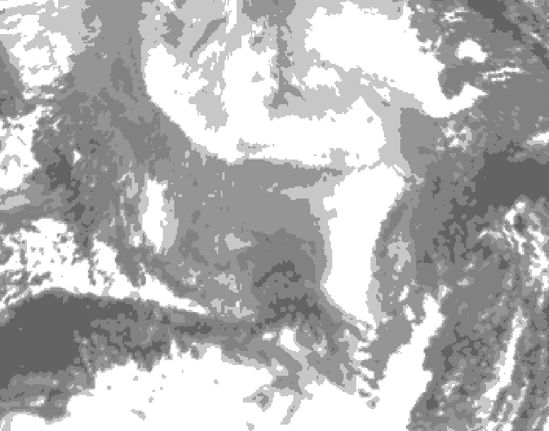 GDPS total cloud 012 hour forecast chart for Canada based on 2026/02/24 0000Z data