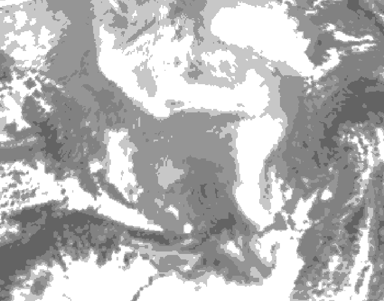GDPS total cloud 018 hour forecast chart for Canada based on 2026/02/24 0000Z data