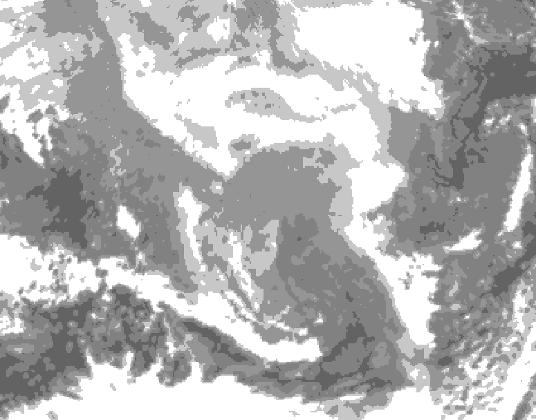 GDPS total cloud 030 hour forecast chart for Canada based on 2026/02/24 0000Z data