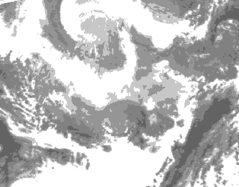 GDPS total cloud 096 hour forecast chart for Canada based on 2026/02/24 0000Z data