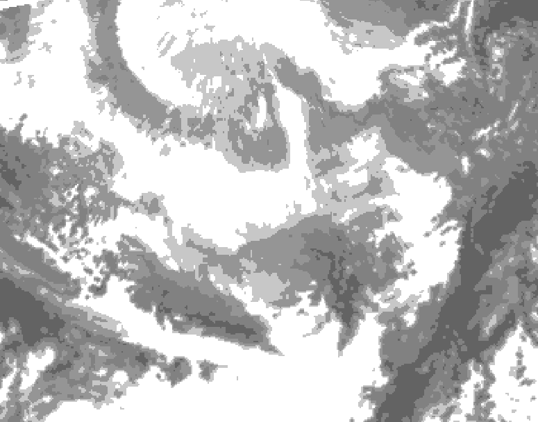 GDPS total cloud 102 hour forecast chart for Canada based on 2026/02/24 0000Z data