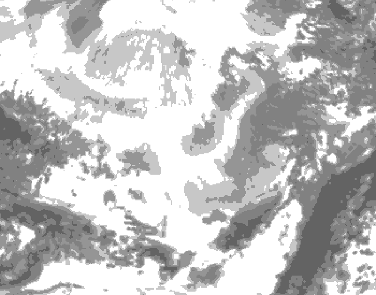 GDPS total cloud 126 hour forecast chart for Canada based on 2026/02/24 0000Z data