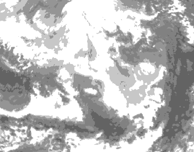 GDPS total cloud 150 hour forecast chart for Canada based on 2026/02/24 0000Z data