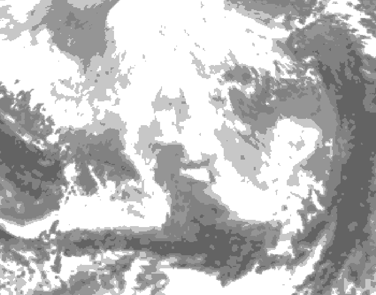 GDPS total cloud 156 hour forecast chart for Canada based on 2026/02/24 0000Z data