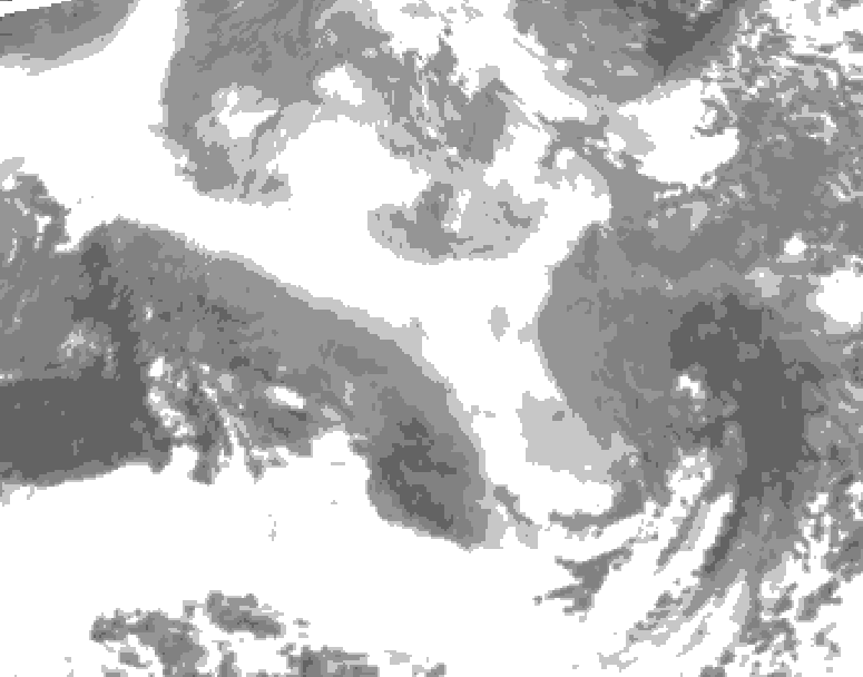 GDPS total cloud 222 hour forecast chart for Canada based on 2026/02/24 0000Z data