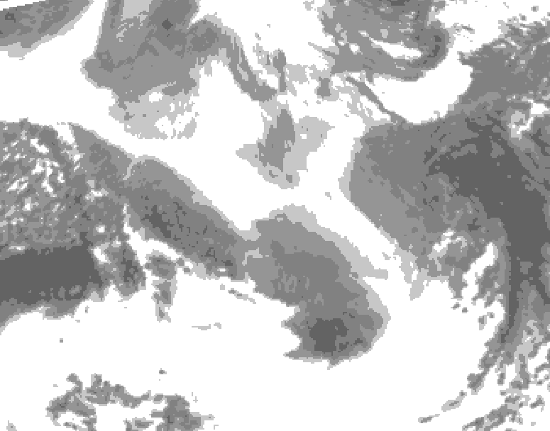 GDPS total cloud 234 hour forecast chart for Canada based on 2026/02/24 0000Z data