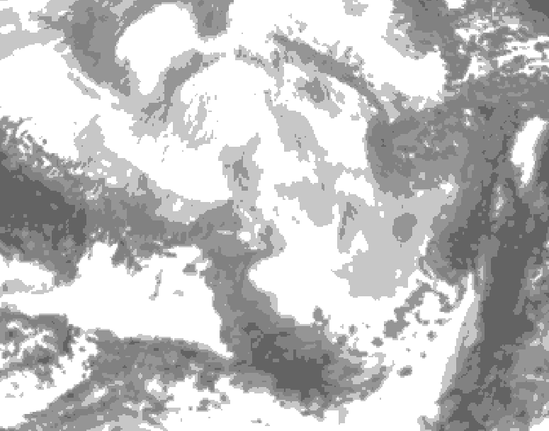 GDPS total cloud 132 hour forecast chart for Canada based on 2026/02/24 1200Z data