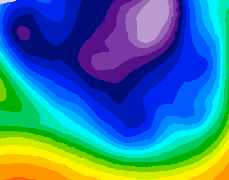 GDPS 500 millibar geopotential height 006 hour forecast chart for Canada based on 2026/02/25 0000Z data