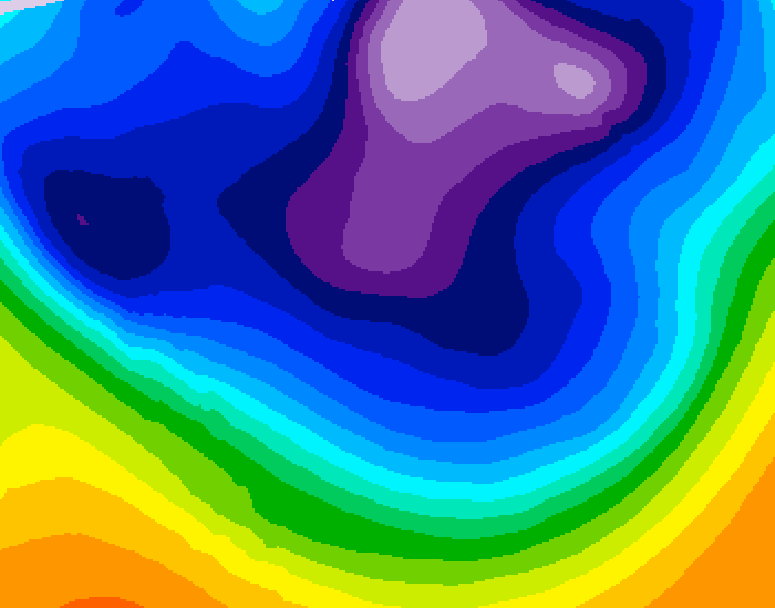 GDPS 500 millibar geopotential height 036 hour forecast chart for Canada based on 2026/02/25 0000Z data