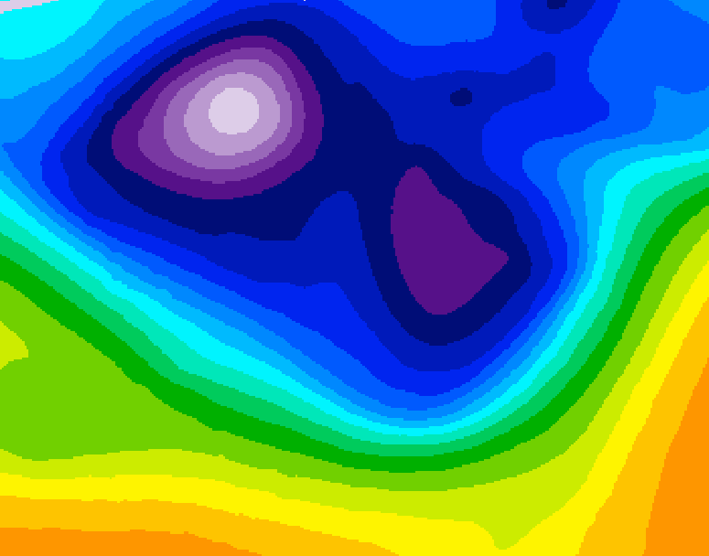 GDPS 500 millibar geopotential height 102 hour forecast chart for Canada based on 2026/02/25 0000Z data