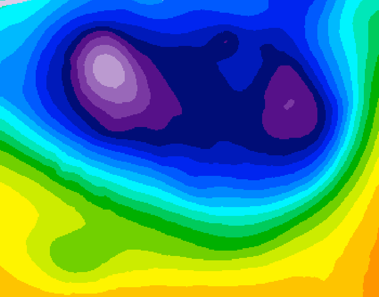 GDPS 500 millibar geopotential height 132 hour forecast chart for Canada based on 2026/02/25 0000Z data