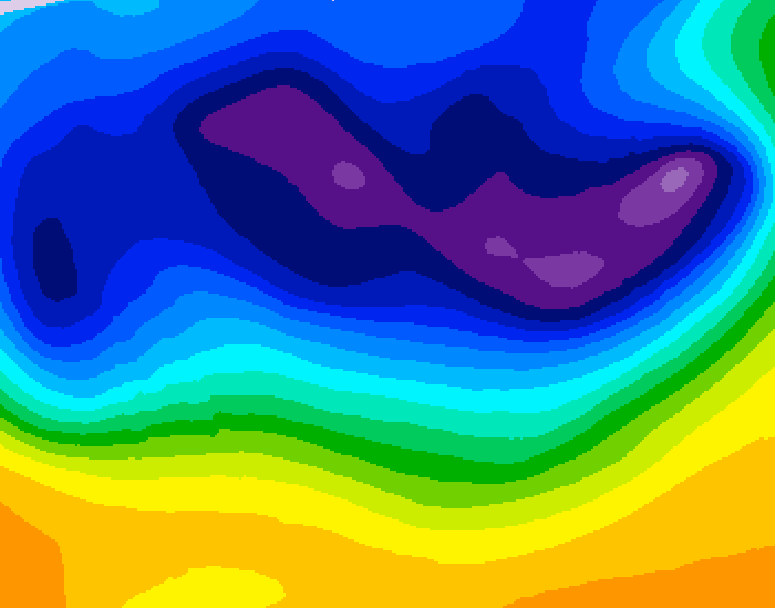 GDPS 500 millibar geopotential height 222 hour forecast chart for Canada based on 2026/02/25 0000Z data