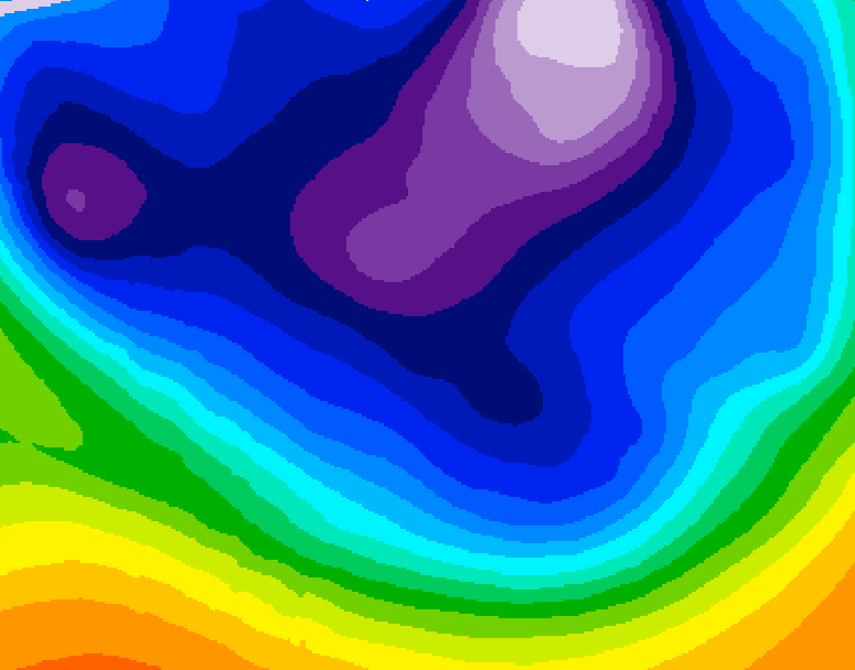GDPS 500 millibar geopotential height 006 hour forecast chart for Canada based on 2026/02/25 1200Z data