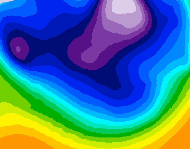 GDPS 500 millibar geopotential height 012 hour forecast chart for Canada based on 2026/02/25 1200Z data