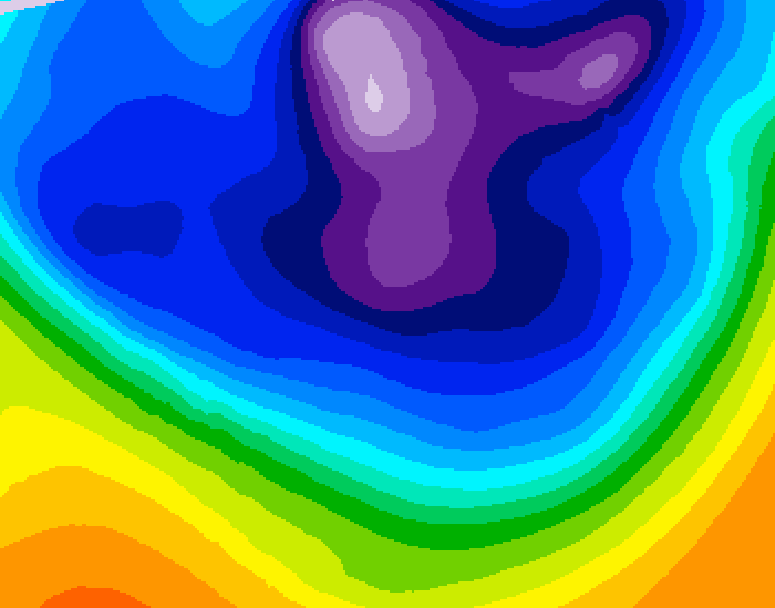 GDPS 500 millibar geopotential height 036 hour forecast chart for Canada based on 2026/02/25 1200Z data