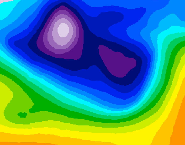 GDPS 500 millibar geopotential height 096 hour forecast chart for Canada based on 2026/02/25 1200Z data