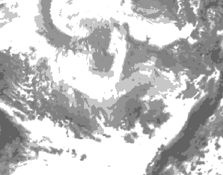 GDPS total cloud 072 hour forecast chart for Canada based on 2026/02/25 0000Z data