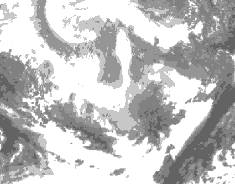 GDPS total cloud 078 hour forecast chart for Canada based on 2026/02/25 0000Z data