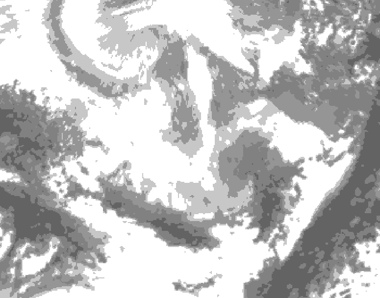 GDPS total cloud 084 hour forecast chart for Canada based on 2026/02/25 0000Z data