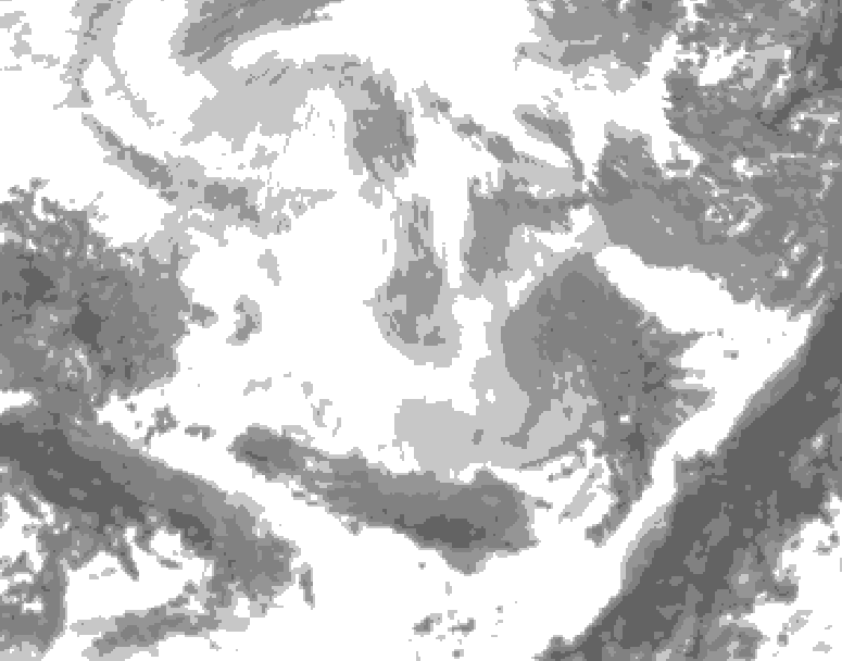 GDPS total cloud 090 hour forecast chart for Canada based on 2026/02/25 0000Z data