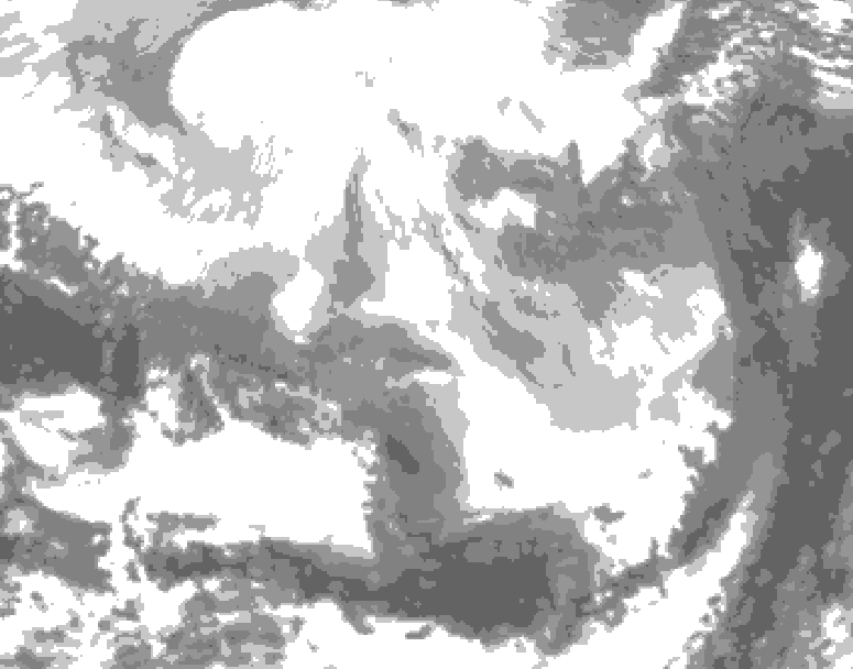 GDPS total cloud 126 hour forecast chart for Canada based on 2026/02/25 0000Z data