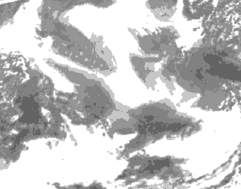 GDPS total cloud 210 hour forecast chart for Canada based on 2026/02/25 0000Z data