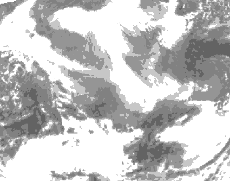 GDPS total cloud 216 hour forecast chart for Canada based on 2026/02/25 0000Z data