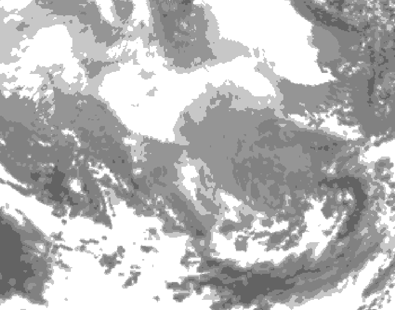 GDPS total cloud 018 hour forecast chart for Canada based on 2026/02/25 1200Z data