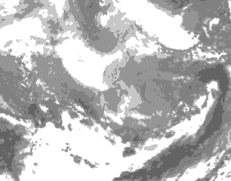 GDPS total cloud 030 hour forecast chart for Canada based on 2026/02/25 1200Z data