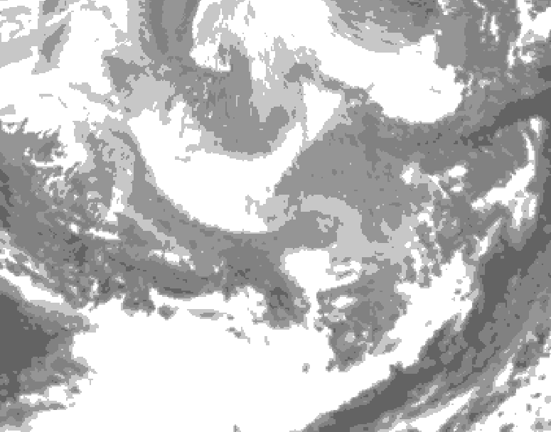 GDPS total cloud 042 hour forecast chart for Canada based on 2026/02/25 1200Z data