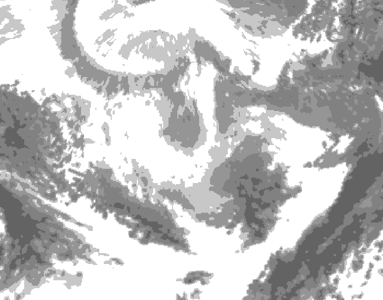 GDPS total cloud 066 hour forecast chart for Canada based on 2026/02/25 1200Z data
