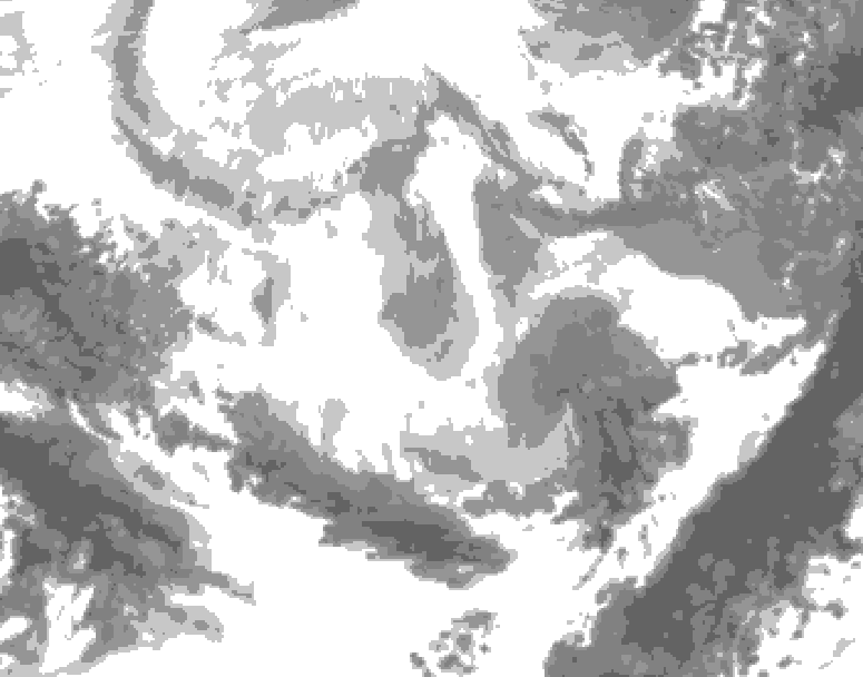 GDPS total cloud 072 hour forecast chart for Canada based on 2026/02/25 1200Z data