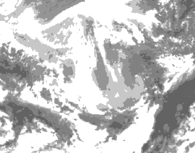 GDPS total cloud 084 hour forecast chart for Canada based on 2026/02/25 1200Z data