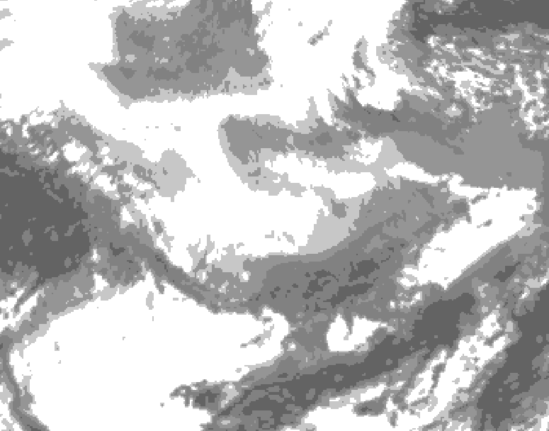 GDPS total cloud 150 hour forecast chart for Canada based on 2026/02/25 1200Z data