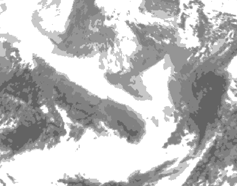 GDPS total cloud 180 hour forecast chart for Canada based on 2026/02/25 1200Z data