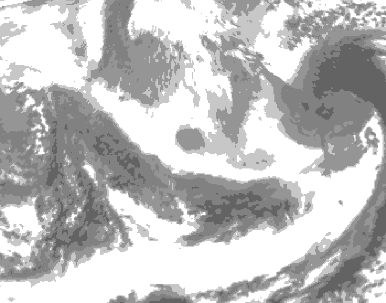 GDPS total cloud 198 hour forecast chart for Canada based on 2026/02/25 1200Z data