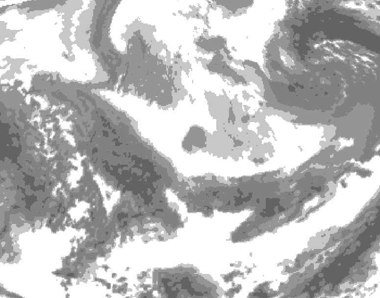 GDPS total cloud 210 hour forecast chart for Canada based on 2026/02/25 1200Z data