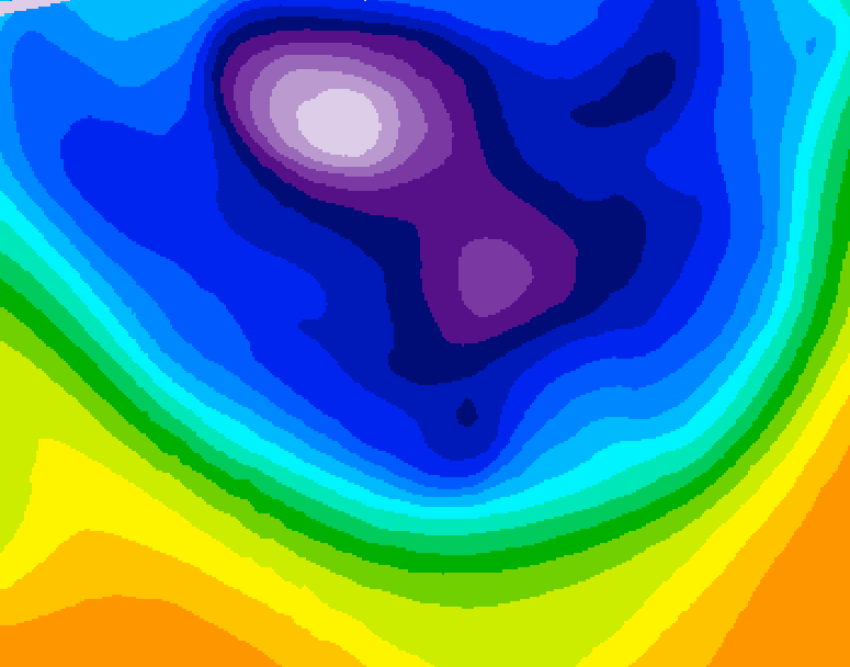 GDPS 500 millibar geopotential height 048 hour forecast chart for Canada based on 2026/02/26 0000Z data