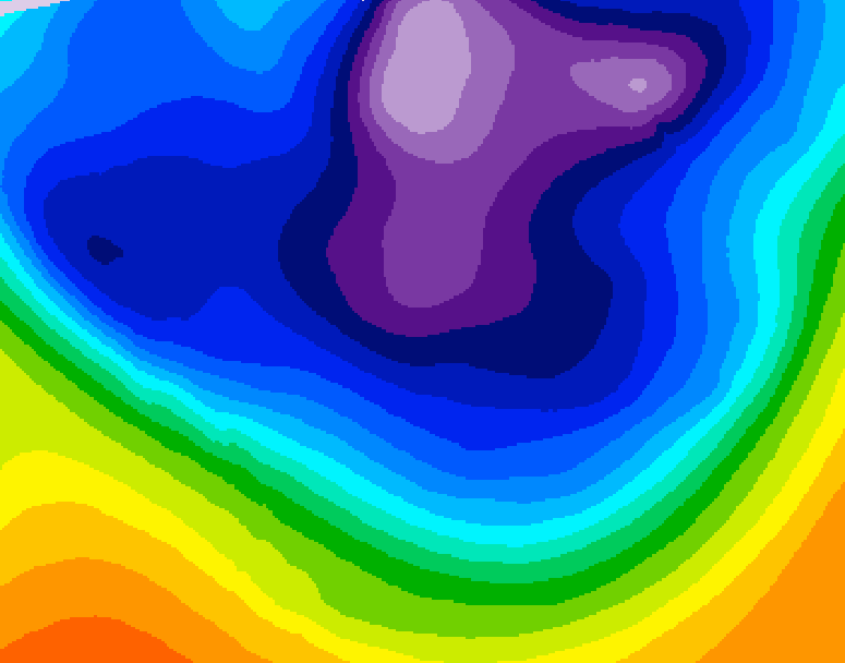 GDPS 500 millibar geopotential height 006 hour forecast chart for Canada based on 2026/02/26 1200Z data