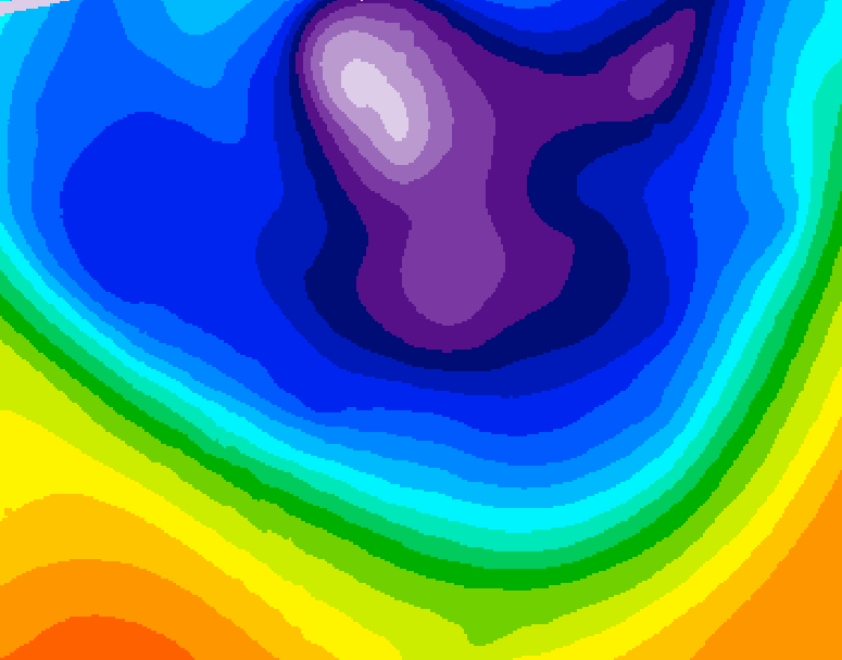 GDPS 500 millibar geopotential height 018 hour forecast chart for Canada based on 2026/02/26 1200Z data