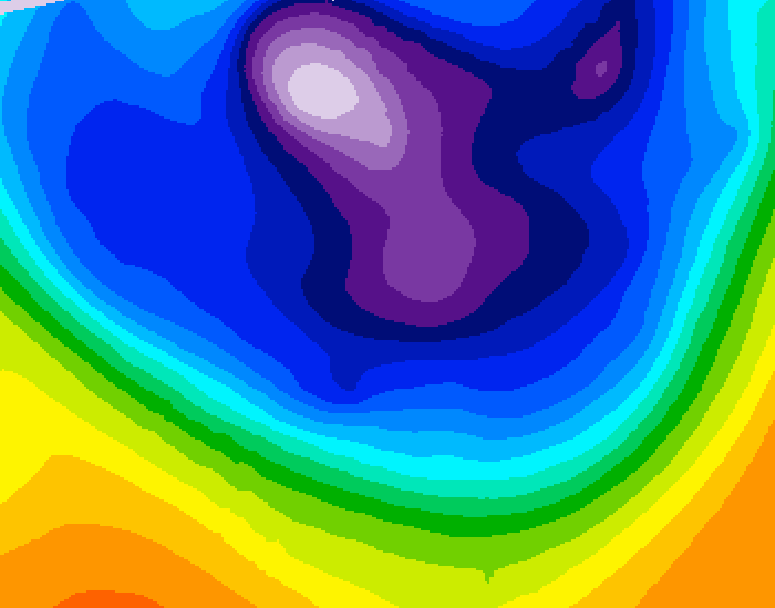 GDPS 500 millibar geopotential height 024 hour forecast chart for Canada based on 2026/02/26 1200Z data