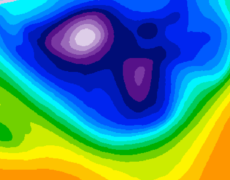 GDPS 500 millibar geopotential height 054 hour forecast chart for Canada based on 2026/02/26 1200Z data