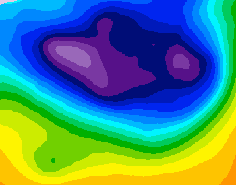 GDPS 500 millibar geopotential height 102 hour forecast chart for Canada based on 2026/02/26 1200Z data